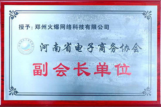 喜訊!火爆網(wǎng)被授予“河南省電子商務(wù)協(xié)會副會長單位”!